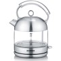 Vattenkokare 1,7L 2400W Borstat stål/Glas WK3459