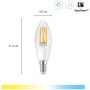 WiFi Smart LED E14 Kron 40W 470lm Filament Varm-kallvit