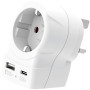 Reseadapter Europa till UK USB-A/USB-C 20W PD Jordad | Hauks.se