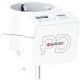 Reseadapter Europa till USA USB-A/USB-C 20W PD Jordad | Hauks.se