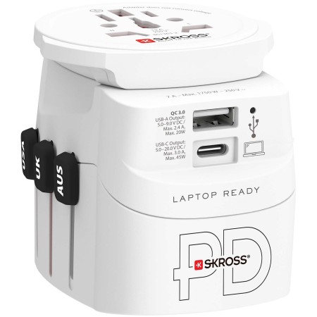 Världsreseadapter PRO Light USB AC45PD World PD 45W Jordad | Hauks.se