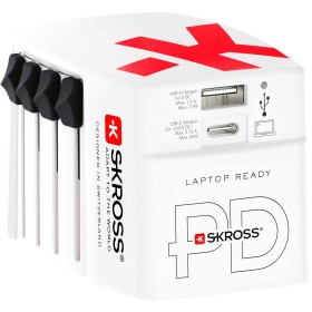 Världsreseladdare AC65PD World USB-A+USB-C PD 65W Jordad | Hauks.se