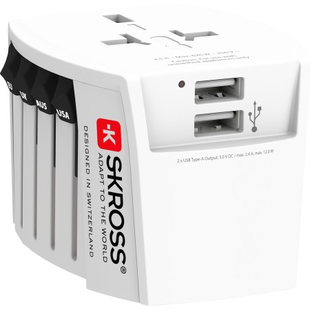 Världsreseadapter MUV USB 12W Ojordad | Hauks.se