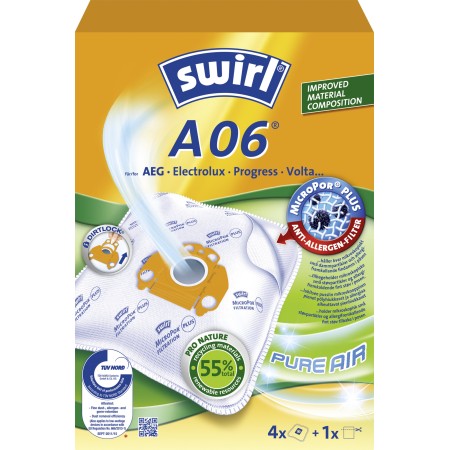 Swirl Dammsugarpåsar A06 MP Air Green 4-pack