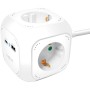 Power Cube Multi-grenuttag + USB-A/USB-C PD 20W