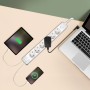 Grenuttag 6-vägs + USB-A/USB-C PD 20W med brytare 1,4m Vit