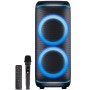 Högtalare Bluetooth 2x10" woofers 200W Batteri LED-ljus BPS-470 Svart