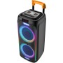 Högtalare Bluetooth 2X8" woofers 60W Batteri LED-ljus TSP-456 Svart