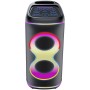 Högtalare Bluetooth 2x6,5" woofers 100W Batteri LED-ljus BPS-370 Svart