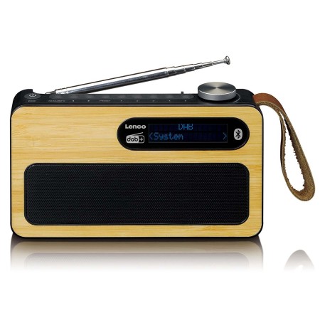 Lenco PDR040BAMBOOBK Bärbar DAB+/ FM-radio med Bluetooth® Bamboo Black