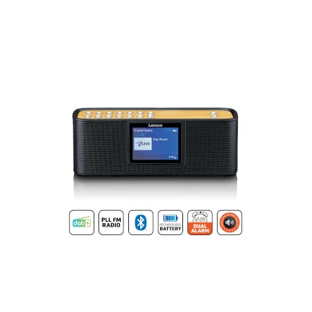 Lenco PDR-045BK DAB/FM med 2,4" färgdisplay Bluetooth® uppladdningsbar