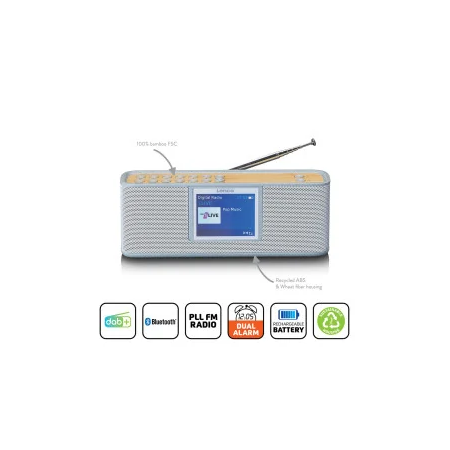 Lenco PDR-046GY DAB/FM med 2,4" färgdisplay Bluetooth® uppladdningsbar