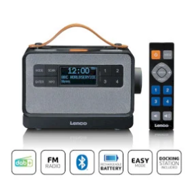 Lenco PDR-065BK Bärbar FM/DAB+ radio med stora knappar och "Easy Mode"