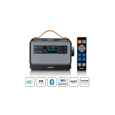 Lenco PDR-065BK Bärbar FM/DAB+ radio med stora knappar och "Easy Mode"