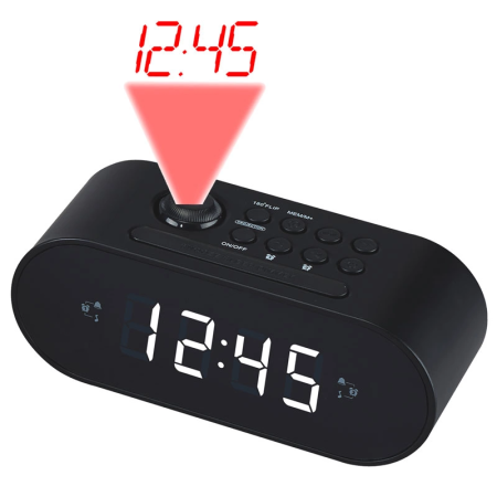 Klockradio 180° Projektion Dubbla alarm CRP-717B