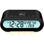 Klockradio Temp/Luftfuktighet USB-C/Batteridrift Svart