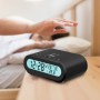 Klockradio Temp/Luftfuktighet USB-C/Batteridrift Svart