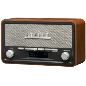 Radio FM DAB+ Klocka Bluetooth DAB-18 Trähölje