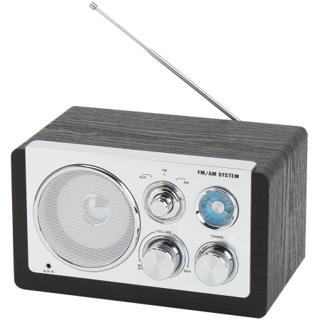 Radio FM AM AUX Analog inställning TR-63B Svart