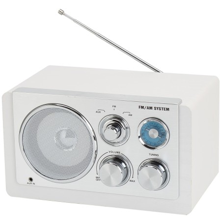 Radio FM AM AUX Analog inställning TR-63W Vit