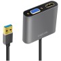 USB-A till HDMI-Hona + VGA-Hona Adapter