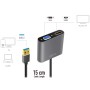 USB-A till HDMI-Hona + VGA-Hona Adapter