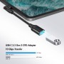 USB-C till USB-A OTG-kabel Vinkad 15W 0,15m Svart
