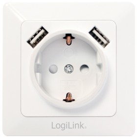 Vägguttag 230V med 2xUSB 2,1A