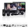 2x 9" bärbar DVD-spelare med USB SD inbyggt batteri hörlurar och fäste Svart