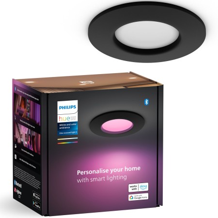 Slim Downlight S 90mm White and Color Ambiance Svart 1-pack