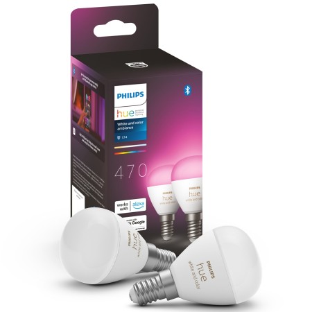 White and Color Ambiance E14 Klot 470 lm 2-pack