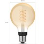 White Filament E27 Globe G93 550 lm