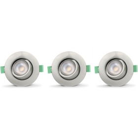 Ellen Infälld downlight Dim-to-Warm 520lm IP65 3-pack Borstad stål
